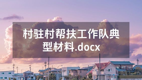 村驻村帮扶工作队典型材料.docx