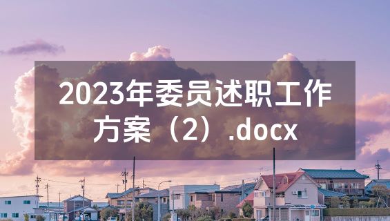 2023年委员述职工作方案（2）.docx