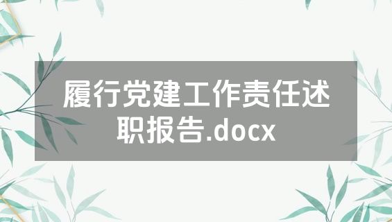 履行党建工作责任述职报告.docx
