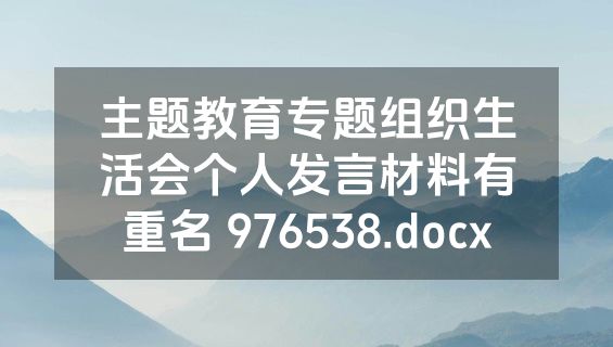 主题教育专题组织生活会个人发言材料有重名 976538.docx