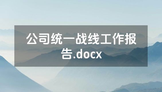 公司统一战线工作报告.docx