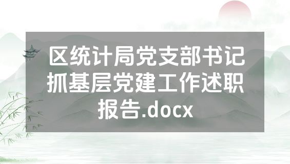 区统计局党支部书记抓基层党建工作述职报告.docx