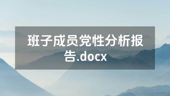 班子成员党性分析报告.docx