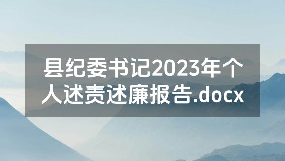 县纪委书记2023年个人述责述廉报告.docx