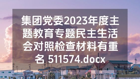 集团党委2023年度主题教育专题民主生活会对照检查材料有重名 511574.docx