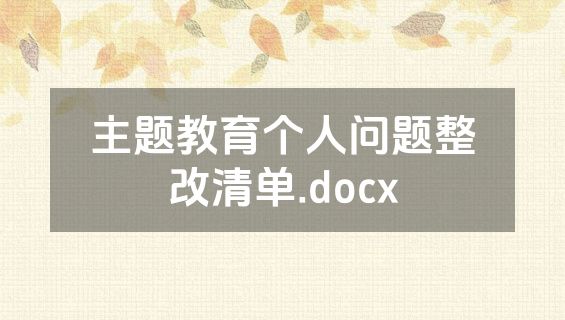 主题教育个人问题整改清单.docx