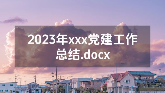 2023年xxx党建工作总结.docx
