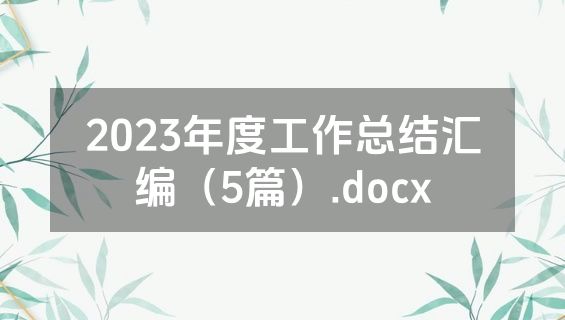 2023年度工作总结汇编（5篇）.docx
