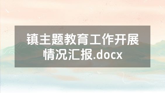 镇主题教育工作开展情况汇报.docx
