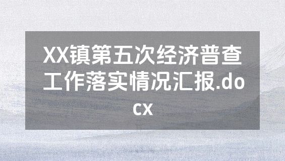 XX镇第五次经济普查工作落实情况汇报.docx