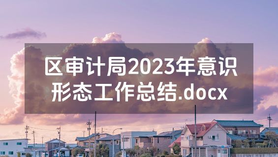 区审计局2023年意识形态工作总结.docx