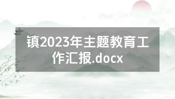 镇2023年主题教育工作汇报.docx