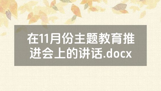 在11月份主题教育推进会上的讲话.docx