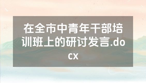 在全市中青年干部培训班上的研讨发言.docx