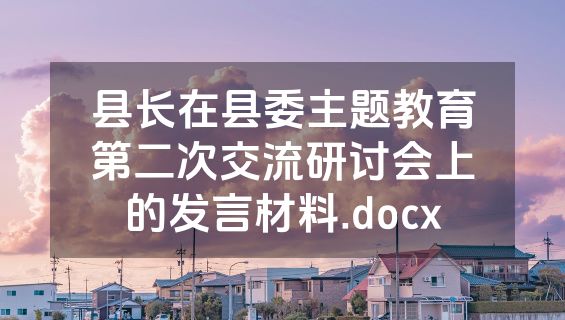 县长在县委主题教育第二次交流研讨会上的发言材料.docx