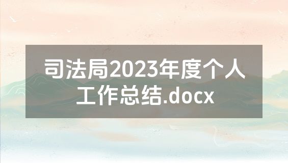 司法局2023年度个人工作总结.docx
