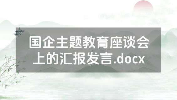 国企主题教育座谈会上的汇报发言.docx