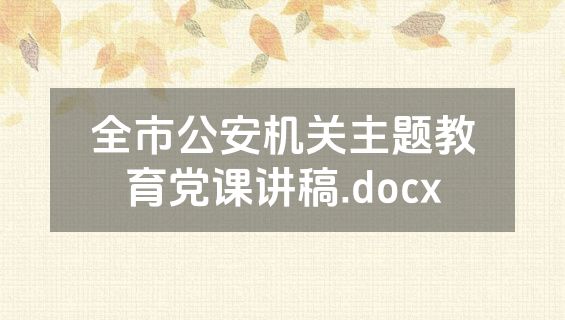全市公安机关主题教育党课讲稿.docx