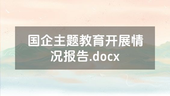 国企主题教育开展情况报告.docx