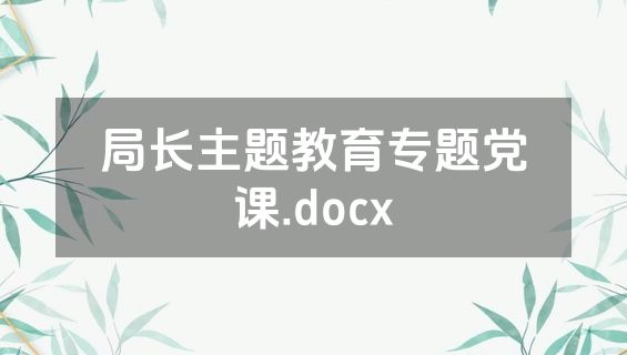 局长主题教育专题党课.docx