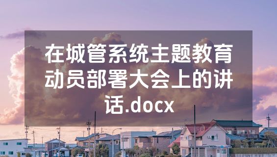 在城管系统主题教育动员部署大会上的讲话.docx