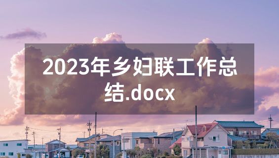 2023年乡妇联工作总结.docx