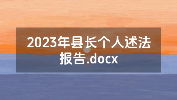 2023年县长个人述法报告.docx