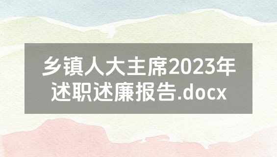 乡镇人大主席2023年述职述廉报告.docx