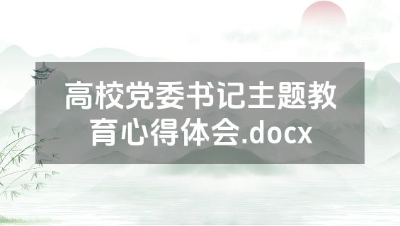高校党委书记主题教育心得体会.docx