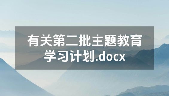 有关第二批主题教育学习计划.docx