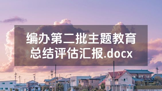 编办第二批主题教育总结评估汇报.docx
