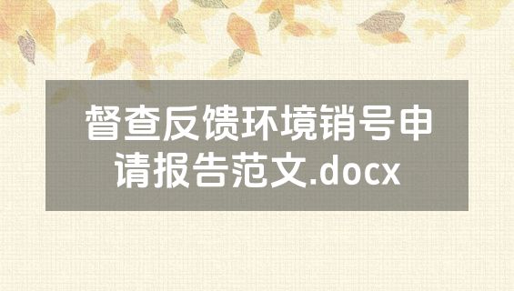督查反馈环境销号申请报告范文.docx