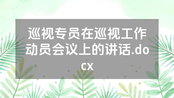 巡视专员在巡视工作动员会议上的讲话.docx