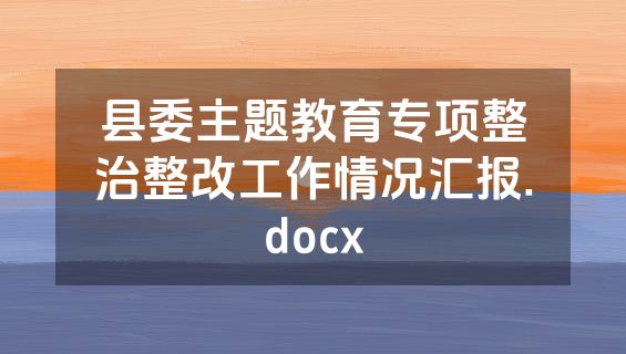 县委主题教育专项整治整改工作情况汇报.docx