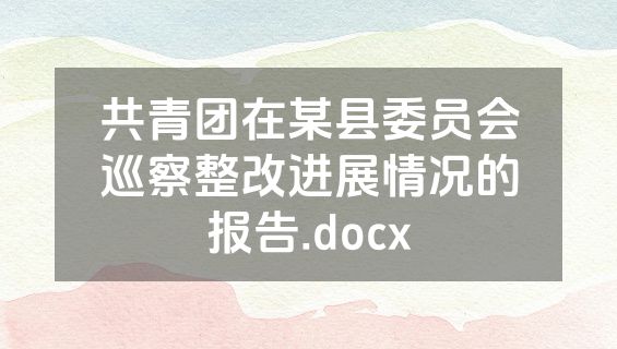 共青团在某县委员会巡察整改进展情况的报告.docx