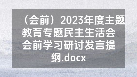 （会前）2023年度主题教育专题民主生活会会前学习研讨发言提纲.docx