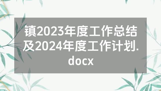 镇2023年度工作总结及2024年度工作计划.docx
