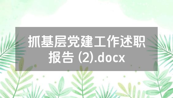 抓基层党建工作述职报告 (2).docx