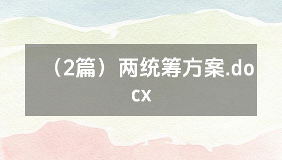 （2篇）两统筹方案.docx
