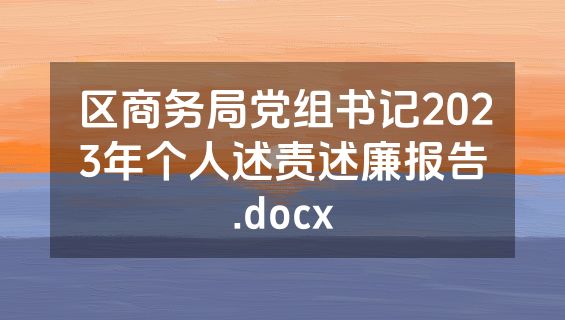 区商务局党组书记2023年个人述责述廉报告.docx