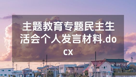 主题教育专题民主生活会个人发言材料.docx