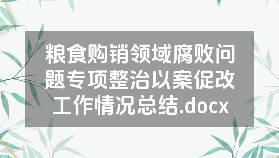 粮食购销领域腐败问题专项整治以案促改工作情况总结.docx