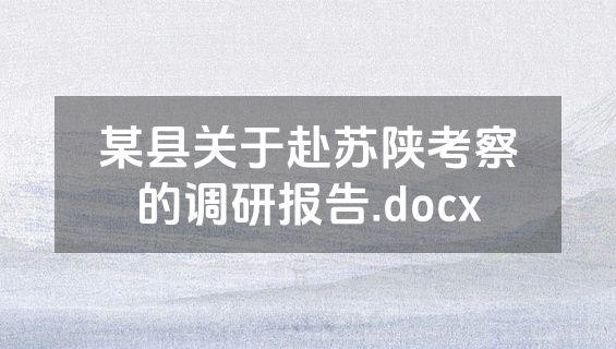 某县关于赴苏陕考察的调研报告.docx