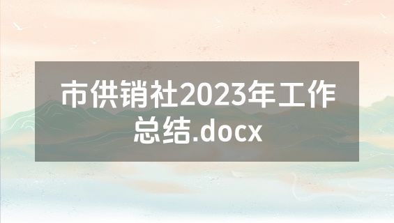 市供销社2023年工作总结.docx