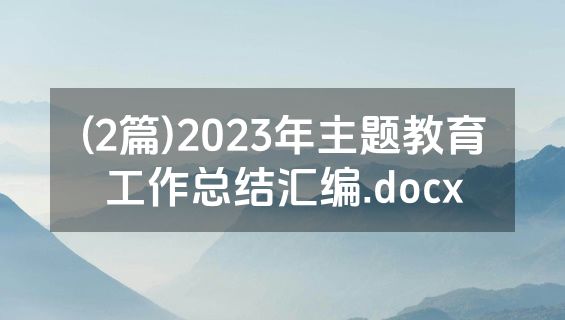(2篇)2023年主题教育工作总结汇编.docx