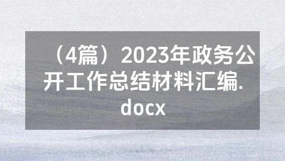 （4篇）2023年政务公开工作总结材料汇编.docx