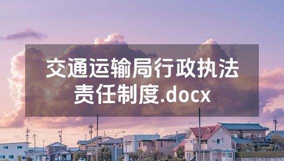 交通运输局行政执法责任制度.docx
