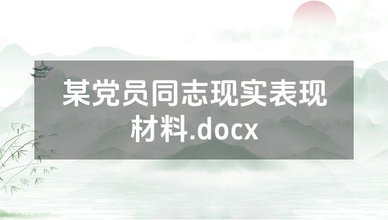 某党员同志现实表现材料.docx
