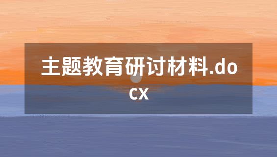 主题教育研讨材料.docx