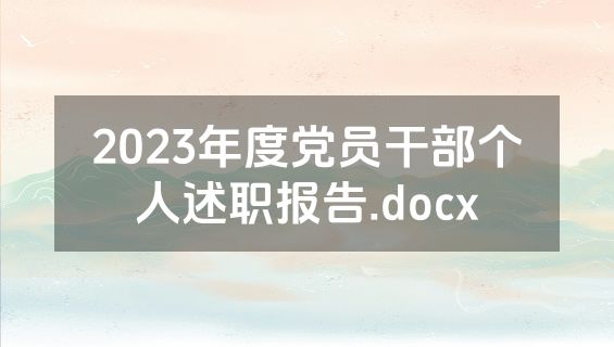 2023年度党员干部个人述职报告.docx
